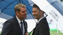 Going nowhere: Nine's Shane Warne and Michael Clarke.