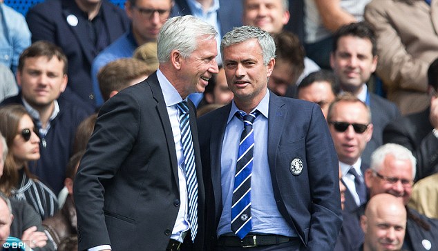 Mourinho (right) has only won Manager of the Month three times in a little over five seasons at Chelsea