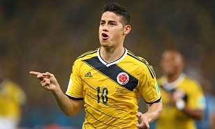 Winner: Colombia's World Cup star James Rodriguez is set to sign with Real Madrid in a £48million transfer deal