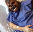 Mum wears Chewbacca mask while giving birth