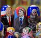 Souvenir matryoshka dolls decorated with Donald Trump, U.S. President-elect, left, Vladimir Lenin, former Communist ...