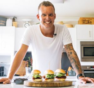 Matt Sinclair with his chicken parmigiana sliders.