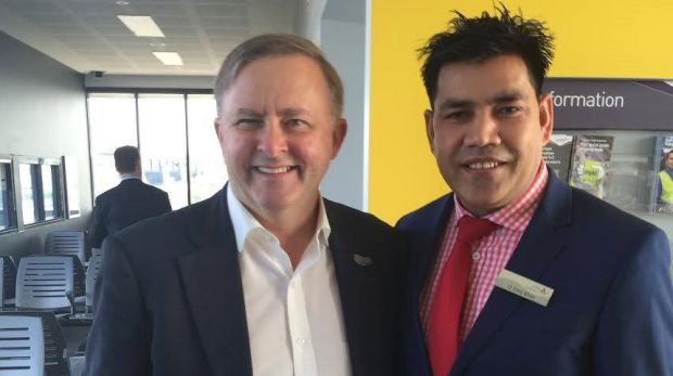 Khan with Anthony Albanese.