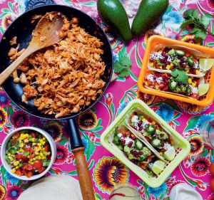 These tacos are filled with the vegan version of "pulled pork" - young jackfruit.