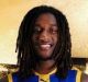 Nic Naitanui modelling West Coast's gold jumper.