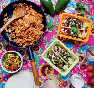 These tacos are filled with the vegan version of "pulled pork" - young jackfruit.