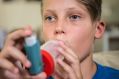 Finn Kovich who suffers from asthma, at his home in Killara. 