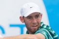 Dudi Sela (ISR) in action during day four of the East Hotel Canberra Challenger. Match was played at the Canberra Tennis ...