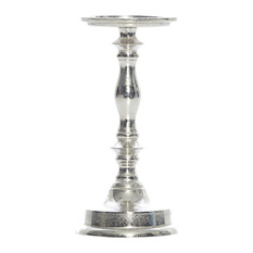 Flannigan Silver Matt Pillar Candle Stick, 27 cm - Candles & Candle Holders