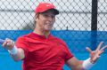 Andrew Harris in action at the Canberra Challenger on Monday.