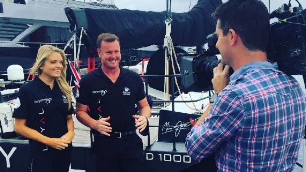 Erin Molan and Anthony Bell were crew members on the super maxi Perpetual Loyal in its winning Sydney to Hobart race.