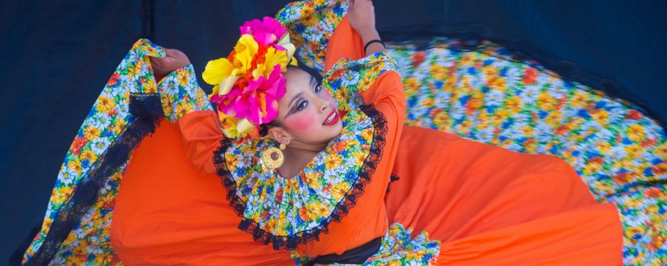 Dancer participates at the Cinco De Mayo festival in San Diego.