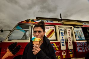  Anthony Stocjcevski enjoying an icecream at Williamstown.