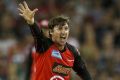 Renegade Brad Hogg appeals for a wicket.