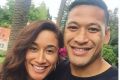 Happy couple: Israel Folau and Silver Ferns sharp shooter Maria Tutaia.