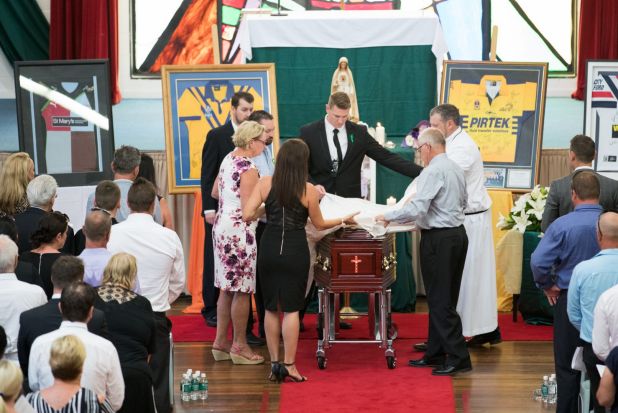 Chad Robinson was farewelled at Parramatta Marist Brothers on Tuesday.