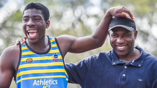 Canberra schoolboy Edward Osei-Nekita broke the under-16 national 100m record and his coached by his father Augustine ...