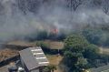 The fire at Carrum Downs burnt close to homes.