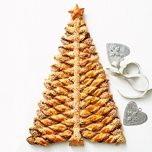 Choc-hazelnut pastry tree