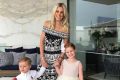 Roxy Jacenko with Hunter, two, and Pixie, five.