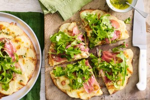 Potato, garlic and rosemary pizza