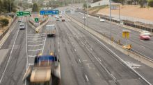 MELBOURNE, AUSTRALIA - JANUARY 06: Despite works to widen the Tullamarine freeway, traffic flows freely past Napier St ...