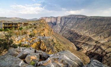 Alila Resort sits atop the Green Mountain valley in Oman, perched literally on the side of the canyon offering ...