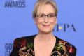 Meryl Streep poses in the press room with the Cecil B. DeMille award at the 74th annual Golden Globe Awards at the ...