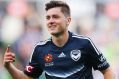 MELBOURNE, AUSTRALIA - NOVEMBER 26: Marco Rojas of the Victory celebrates a goal during the round eight A-League match ...