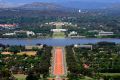 So many trees, so many hills, so many trails. Central canberra, taken from Mount Ainslie.