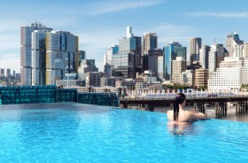 A view from the Sofitel Sydney Darling Harbour, which will open in November.