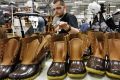 LL Bean boots in its factory in Brunswick, Maine.