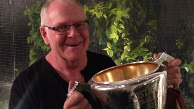 Ric Sprake with the 2013 premiership cup.