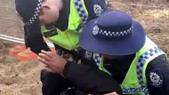 Roe 8 protester tackled to the ground by police