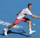 Russia's Mikhail Youzhny in action at the  Kooyong Classic. 