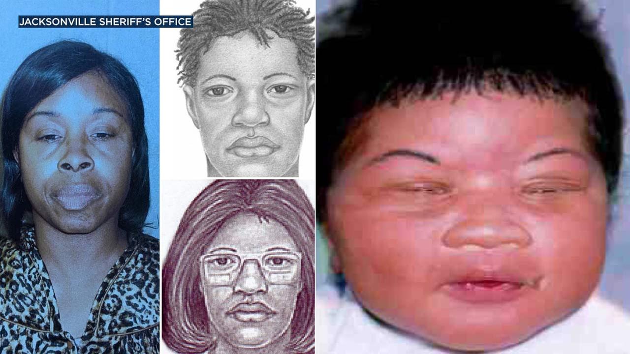 The Jacksonville Sheriffs Office released this baby photo of Kamiyah Mobley and Gloria Williams, who is accused of kidnapping the child in 1998.