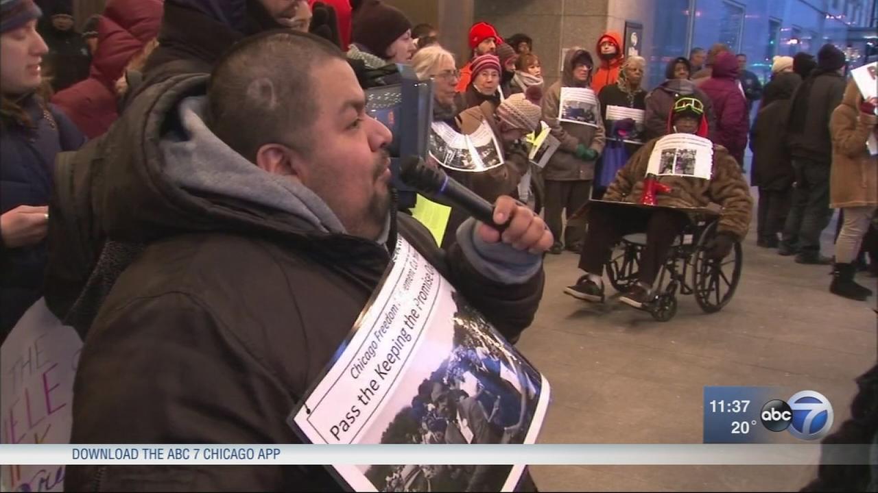 Housing protest at MLK breakfast