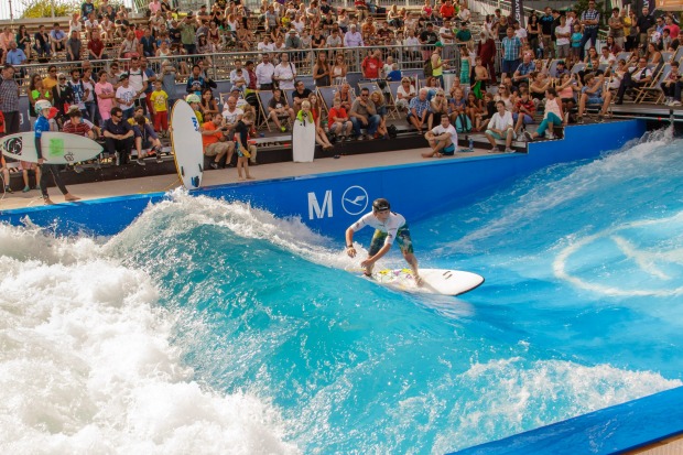 Surfing at Munich Airport.