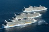 The world's three largest cruise ships meet for the first time.