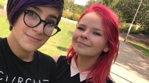 Not welcome: Teenage friends Lilian Proano and Cathy Emelianov. 