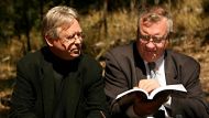 Portrait of Michael Chamberlain with Sydney Morning Herald journalist Malcolm Brown.Coornbong.photo taken on the 9th of ...