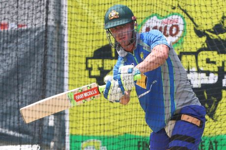 Incoming: Chris Lynn bats during a nets session at The Gabba on Thursday.