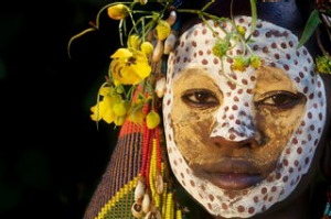 Portrait of a suri, surma tribe women, Ethiopia, Africa. Photograph by Getty Images. SHD TRAVEL FEB 12 ETHIOPIA. DO NOT ...