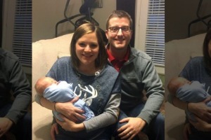 Luke and Hillary Gardner with their son Caleb. 