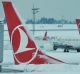 Turkish Airlines planes stationed at Ataturk International Airport.