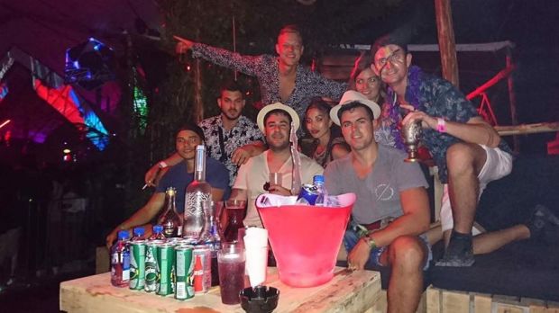 A group of Perth friends celebrate in Playa del Carmen in Mexico just hours before the shooting.