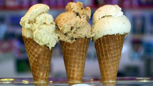 cjt021209.001.002 Epicure Pic by Cathryn Tremain Ice-cream Pic shows Gingerbread, Date and Halva icecream in a cone at ...