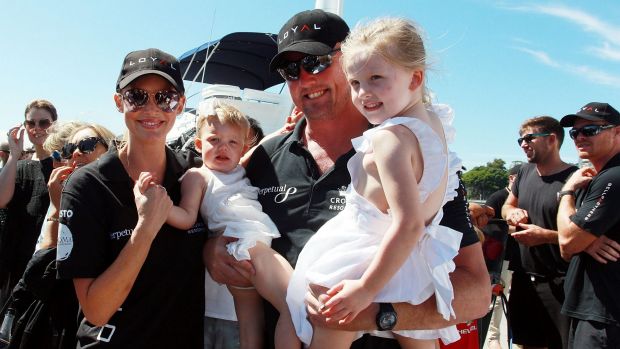 Kelly Landry and Anthony Bell with their children Charlize and Thea together in happier times.