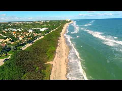 Jupiter FL Beaches, Lighthouse and Inlet Aerial Movie