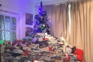 Emma Tapping denies her Christmas present pile is materialistic. 